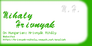mihaly hrivnyak business card