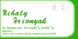 mihaly hrivnyak business card